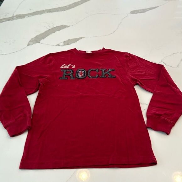 Gymboree Other - Gymboree Boys Long Sleeve T. Size 10. Embroidered “Let’s Rock”. Red. Super soft.